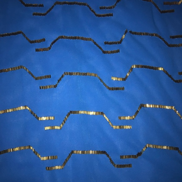 Blue Dina Be Blouse with Gold Beads - Picture 2 of 4